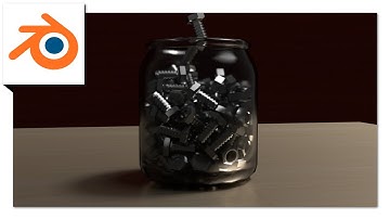 Dropping 134 Nuts & Bolts into a jar with Blender Physics! [animation]