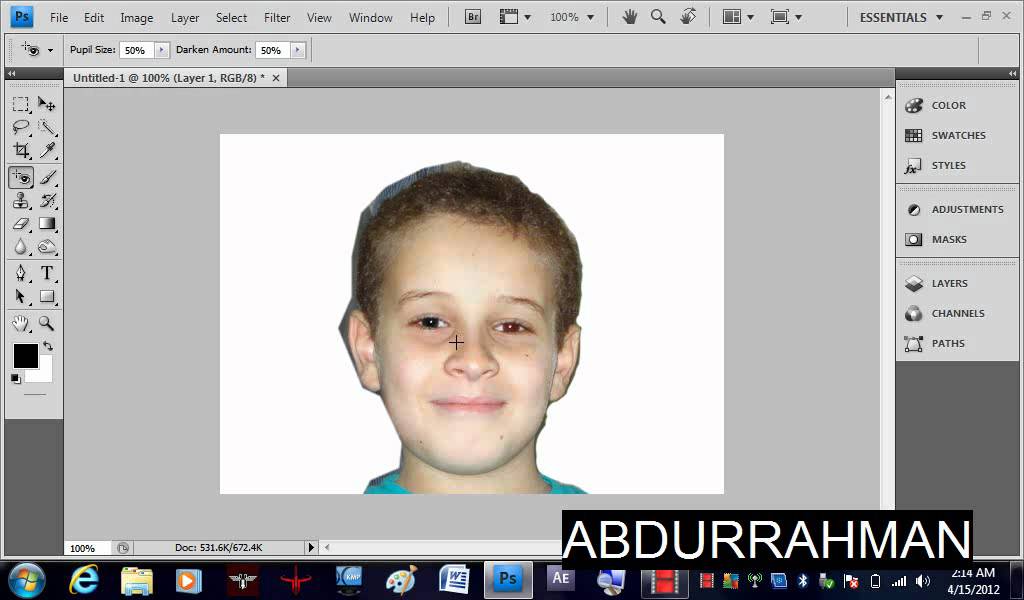 How to remove Red eye in ((VERY EASY)) !!! YouTube