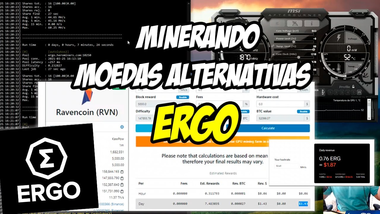 MINERANDO ERGO - RENDENDO + QUE RAVEN COIN!!! 4GB