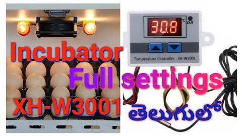 Egg incubator, temperature controller full settings XH-W3001. Telugu lo.
