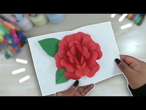 CARTA POP UP ROSA/ FLORES ♥️ DIA DE LAS MADRES