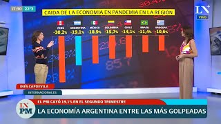 Argentina, la segunda economía que más cayó en la región durante la pandemia