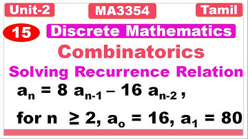 Discrete Mathematics in Tamil | MA3354|Combinatorics|Recurrence Relation|Characteristic Roots Method