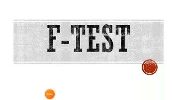 F-Test (One-Way ANOVA)