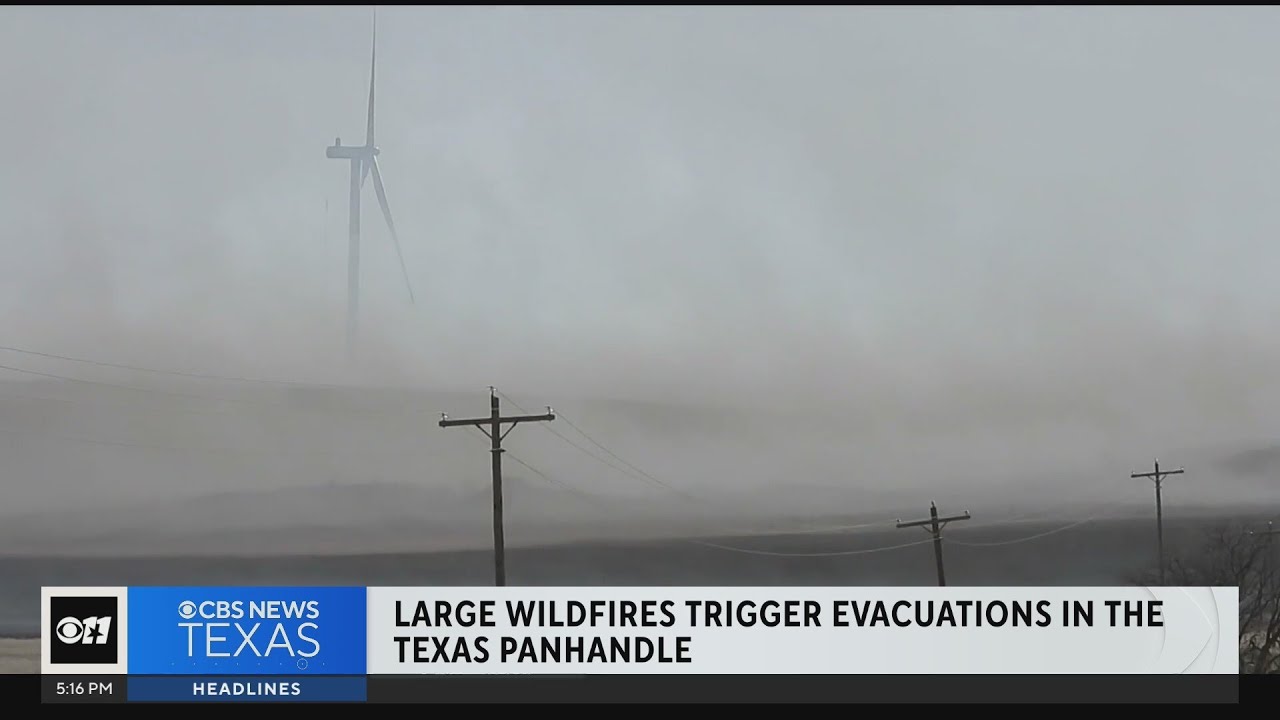 Large wildfires trigger evacuations in the Texas panhandle - YouTube