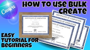 Using Bulk Create to Create Certificates in Canva, Baptism Communion Course Certificates