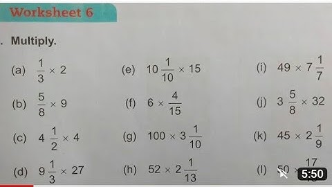 Dav School Class 5 Math Unit 4 Worksheet 6 || Fractional Numbers || @madhubanclasses || multiply||