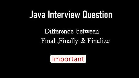 Difference between final finally finalize in Java (Tamil) | Important Java Interview Question
