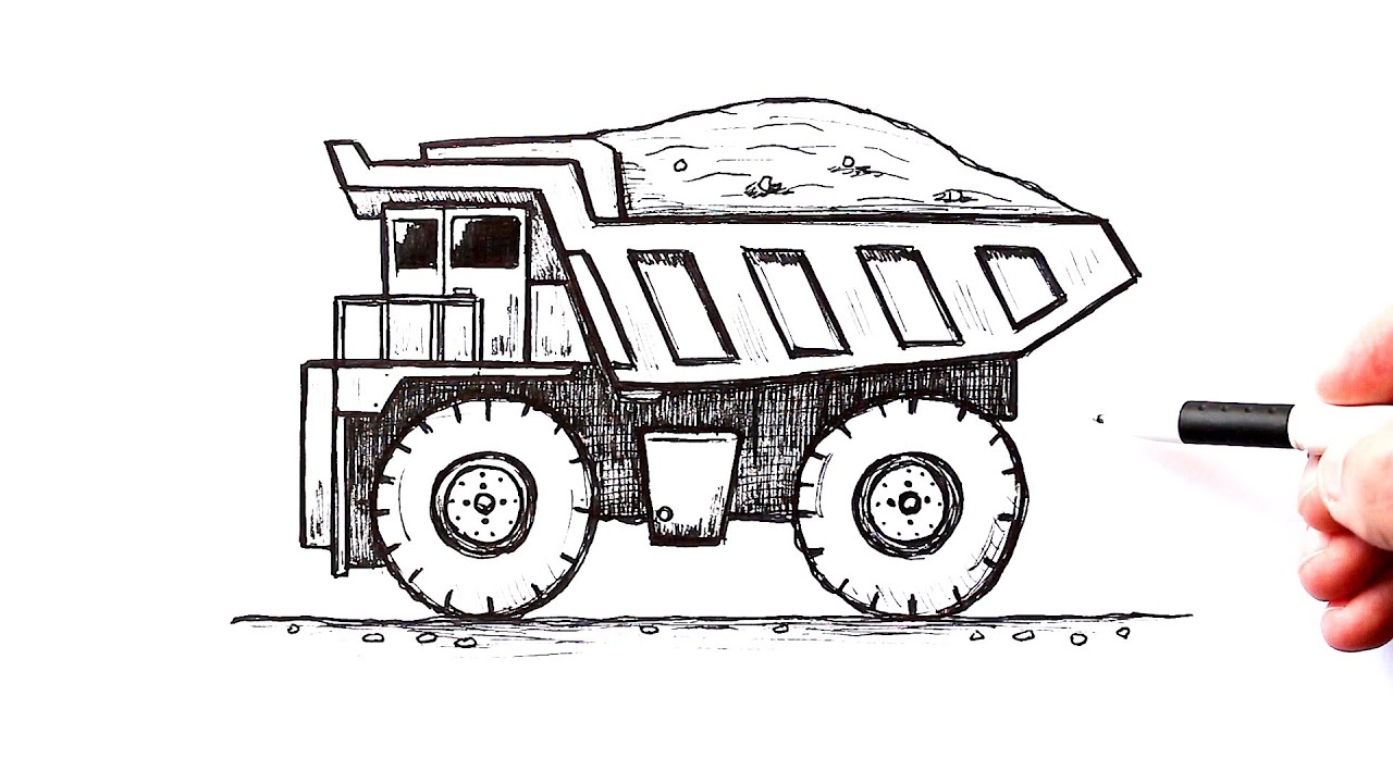 simple dump truck drawing