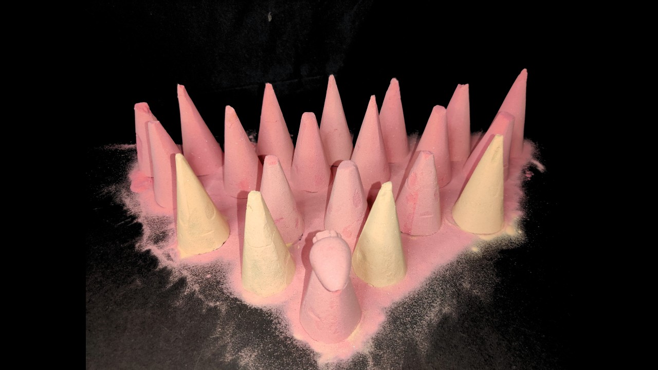 🌸 Pink & Cream Cones Crushing  Baking Soda ASMR 💥  Satisfying Crush, Sifting & Pebbles ✨