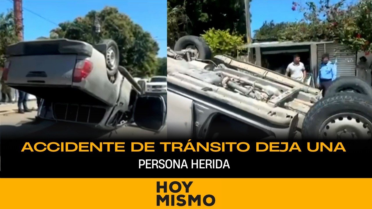 ¡Volcamiento en la Calle 8! Patrulla de la DPI sufre fuerte accidente de tránsito
