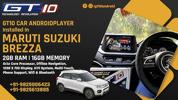 GT 10 Car Android Player installed in Maruti Suzuki #brezza2022