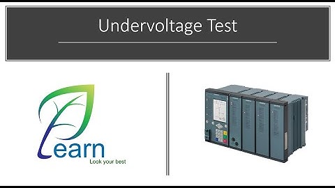 SIPROTEC-5 7SJ82 [Undervoltage Test]