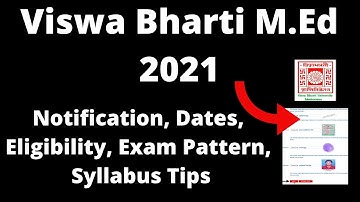 Viswa Bharti M.Ed 2021 : Application Form, Exam Pattern, Eligibility, Syllabus, Preparation Tips