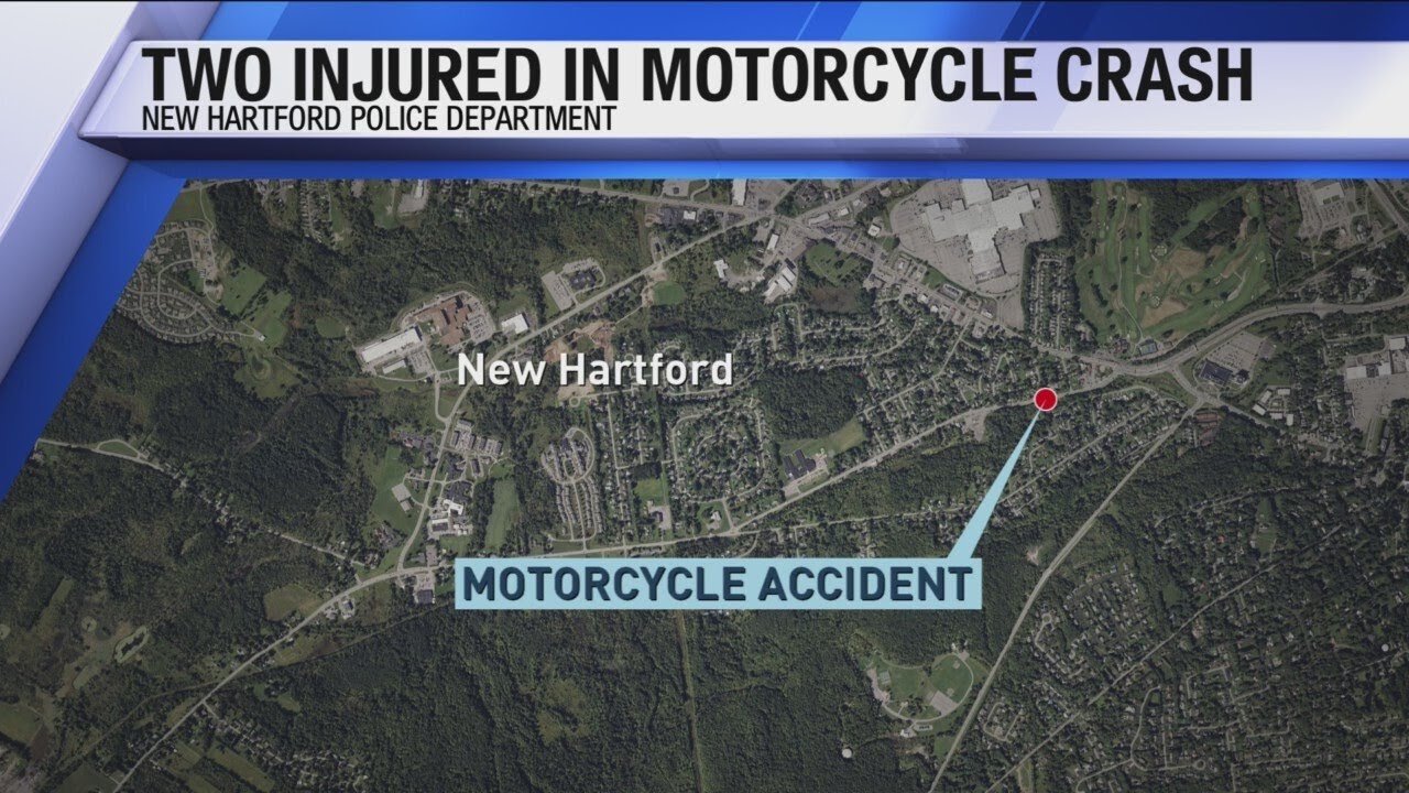 Two Injured in New Hartford Motorcycle Crash - YouTube