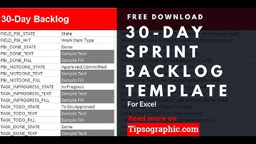 30 Day Sprint Backlog Template for Excel, Free Download  🡆 http://bit.ly/2O1hhGr