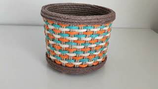 JÜT İP VE YOĞURT KOVASI İLE HARİKA BİR SEPET YAPIMI / MAKE A GREAT BASKET WITH JUTE ROPE AND BUCKET