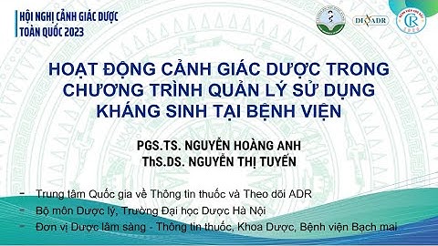 1. Hoạt động Cảnh giác Dược trong Chương trình QLKS tại Bệnh viện - PGS.TS. Nguyễn Hoàng Anh