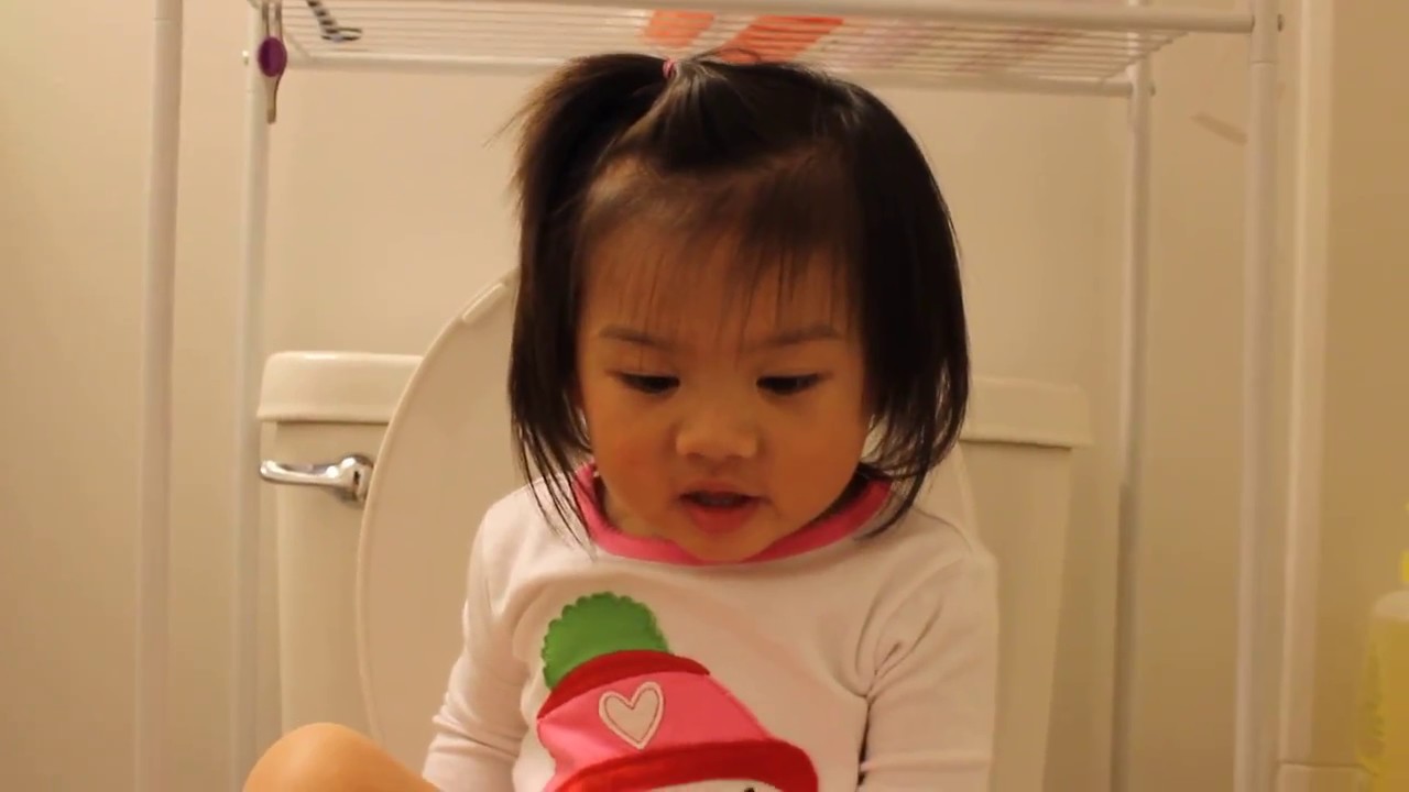 Cute toddler using the toilet YouTube