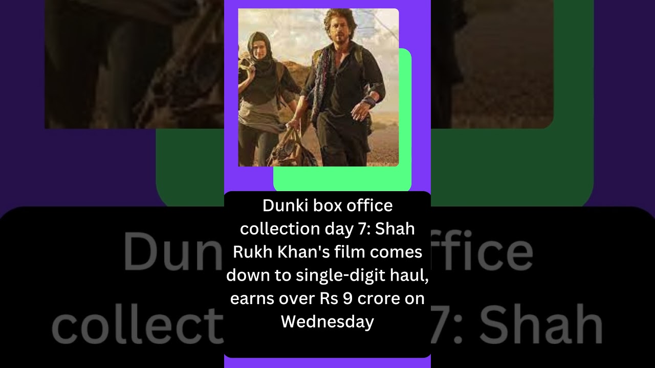 Dunki box office collection day 7 