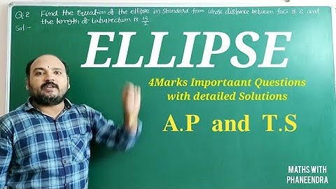 ELLIPSE SHORT ANSWER QUESTIONS INTER SECOND YEAR  MATHS 2B