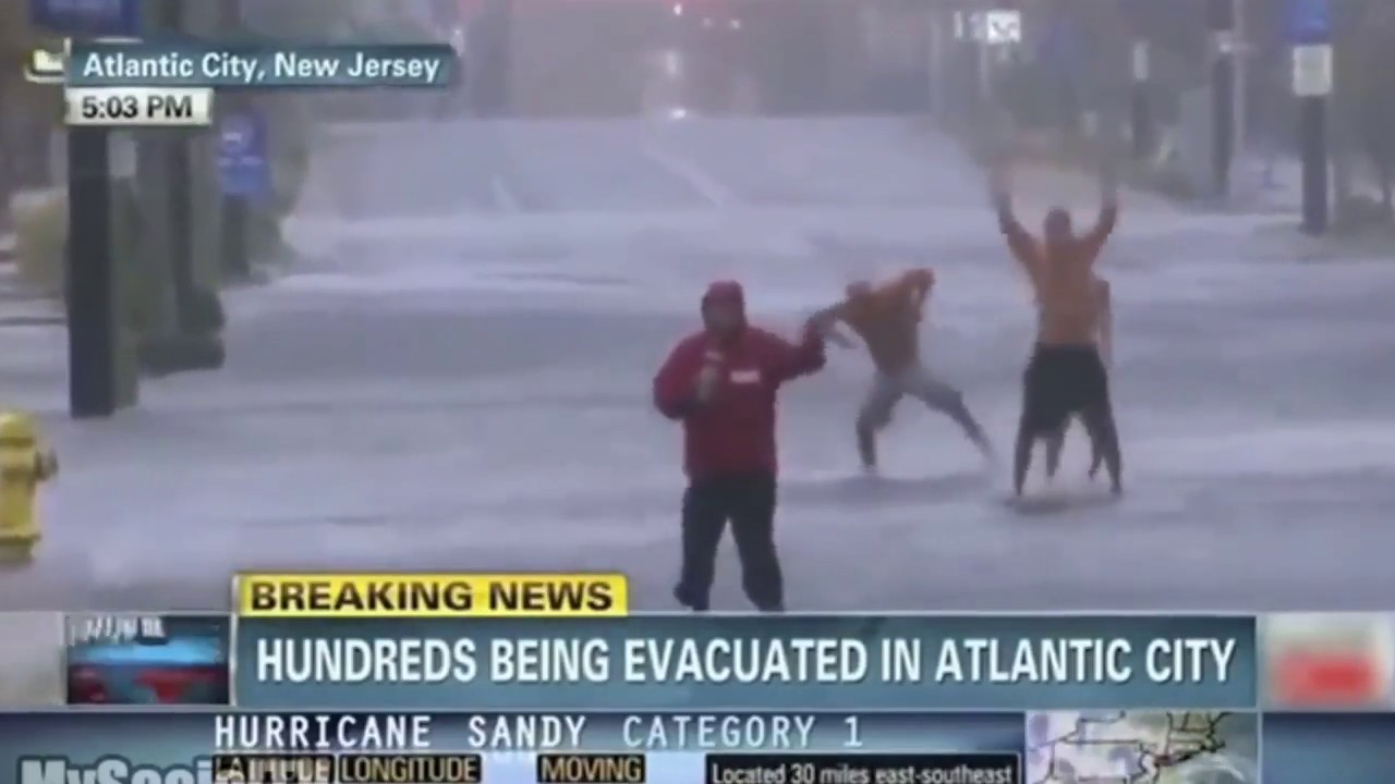 Alex Casto caught on Camera during hurricane Sandy NJ - YouTube