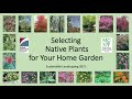 Selecting Native Plants for Your Home Garden