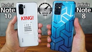 Redmi Note 10 Vs Infinix Note 8 - Speed Test