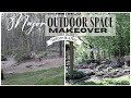 Outdoor space makeover  major backyard makeover  firepit area design  backyard design