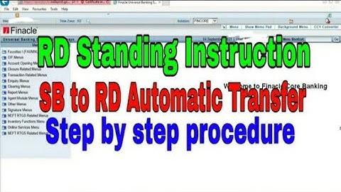 RD SSA PPF Standing Instruction procedure in DoP Finacle || HSSIM || Bidyut Info #StepbyStep #RD_SI