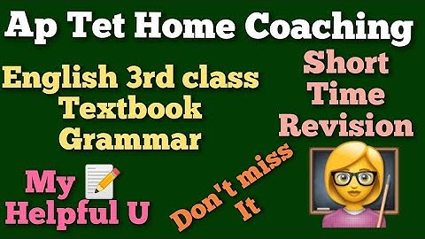 Ap Tet English 3rd class textbook grammar short time revision