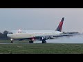 [4K] *VERY RARE* Delta B767-400 (N830MH) Landing and Take-off at Groningen Airport Eelde