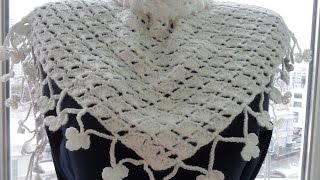 Белый бактус(шейный платок) крючком.White baktus (scarf) Crochet (Шаль #22) Белый бактус(шейный платок) крючком.White baktus (scarf) Crochet (Шаль #22)