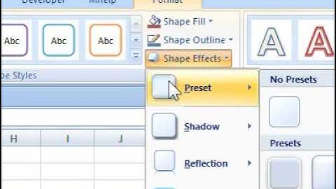How to change a 3-D effect for a shape in Excel