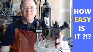 How to make depth adjustments on a Dremel Plunge Router.