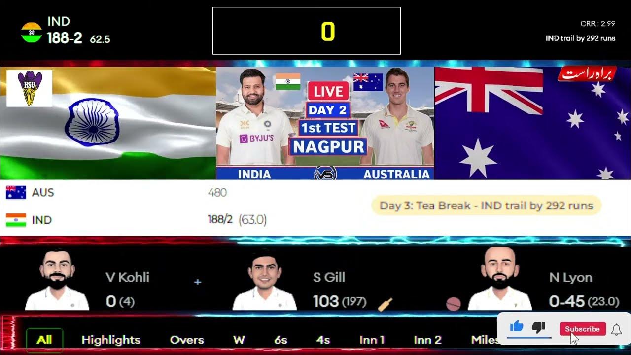 IND vs AUS 4th Test Day 3 Live Scores India vs Australia 4th Test Day