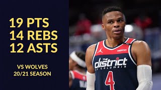 Russell Westbrook 19 Pts 14 Rebs 12 Asts Highlights vs Minnesota Timberwolves | NBA 20\/21 Season