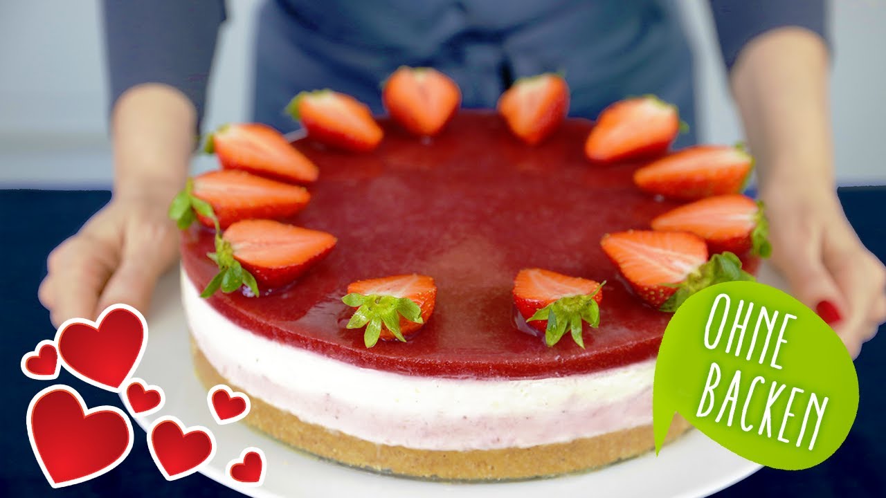 Erdbeer Mascarpone Torte Ohne Backen No Bake Cake Kuchen Ohne Backen Youtube