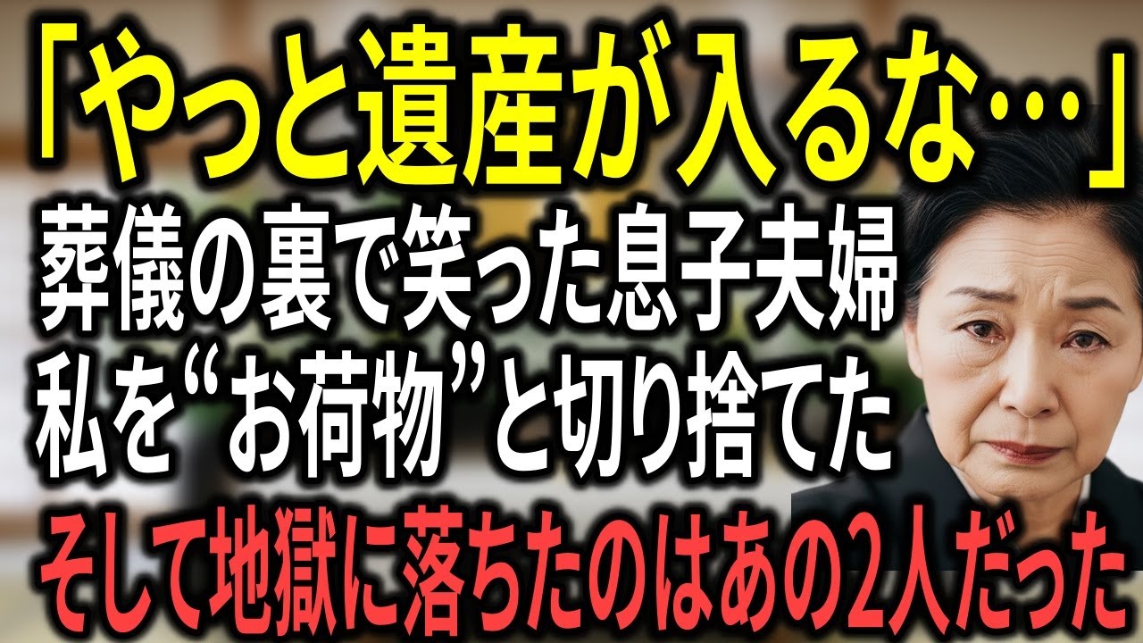 「やっと遺産が入るな…」夫の葬儀直後に笑った息子夫婦。72歳の私は静かに“相続ゼロ”を突きつけ、2人を地獄へ落とした。