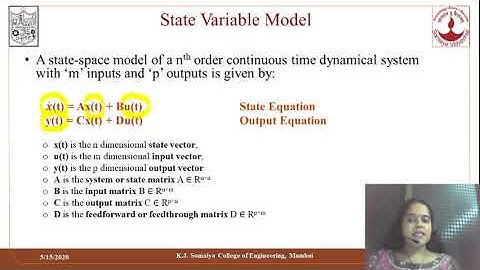 State space equations for discrete control systems