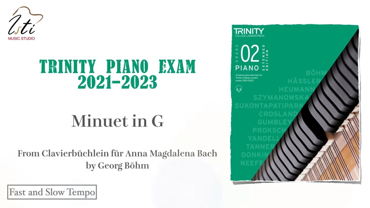 【Trinity Piano Exam Grade 3】Minuet in G by | Fast and Slow tempo - YouTube