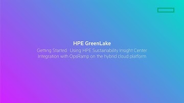 Using HPE Sustainability Insight Center Integration with OpsRamp on the hybrid cloud platform