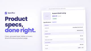 Add Product Specs to WooCommerce - Specifico