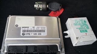 BMW X5 4.4 DME EWS Key Cylinder Ignition Key Swap e53
