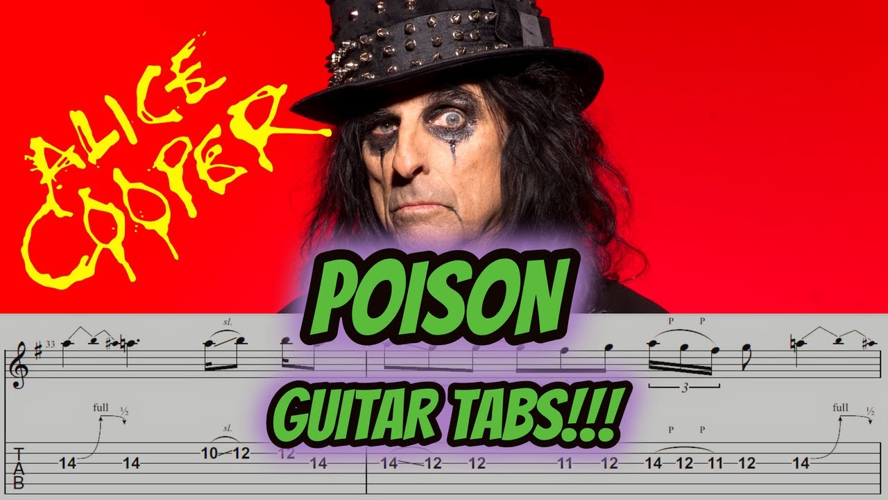 Poison Alice Cooper Guitar Cover With Tabs Youtube