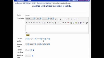 Add an Elluminate Session in Moodle 1 9.mov