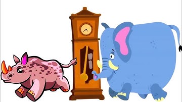 Hickory Dickory Dock Rhino and Elephant|Effects: Noise and inversion Color Compilation.
