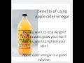 Apple cider vinegar for weight loss, skin and hair|BENEFITS OF APPLE CIDER VINEGAR
