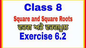 Exercise 6.2 Class 8 ll Square and Square Roots ll Pythagorean Triplet