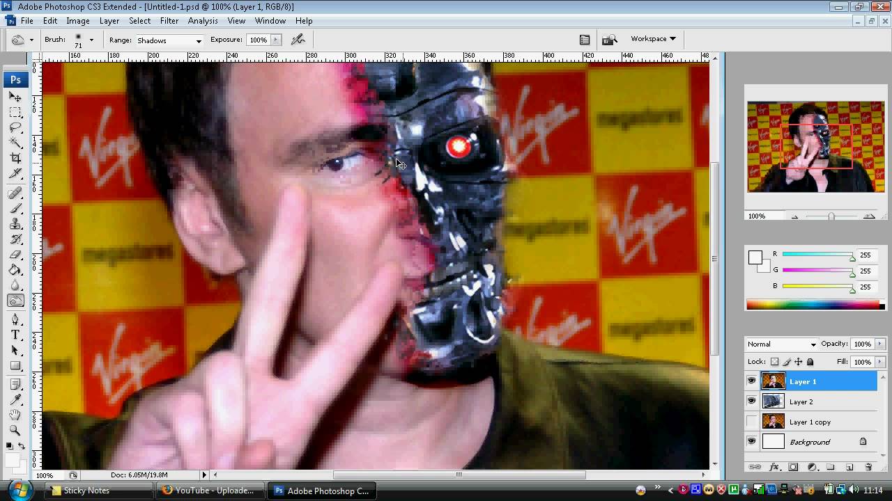 Photoshop Half Man Half Machine Youtube